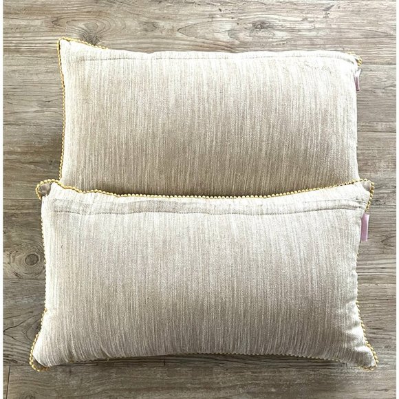 Spring Gatherings Embroidered Crocket Throw Pillows Set of 2 - Picture 4 of 12